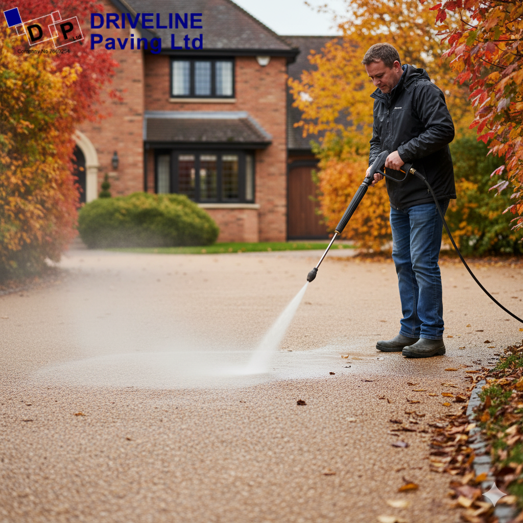 A quick wash or sweep is all resin driveways need to stay spotless through wet and cold months.