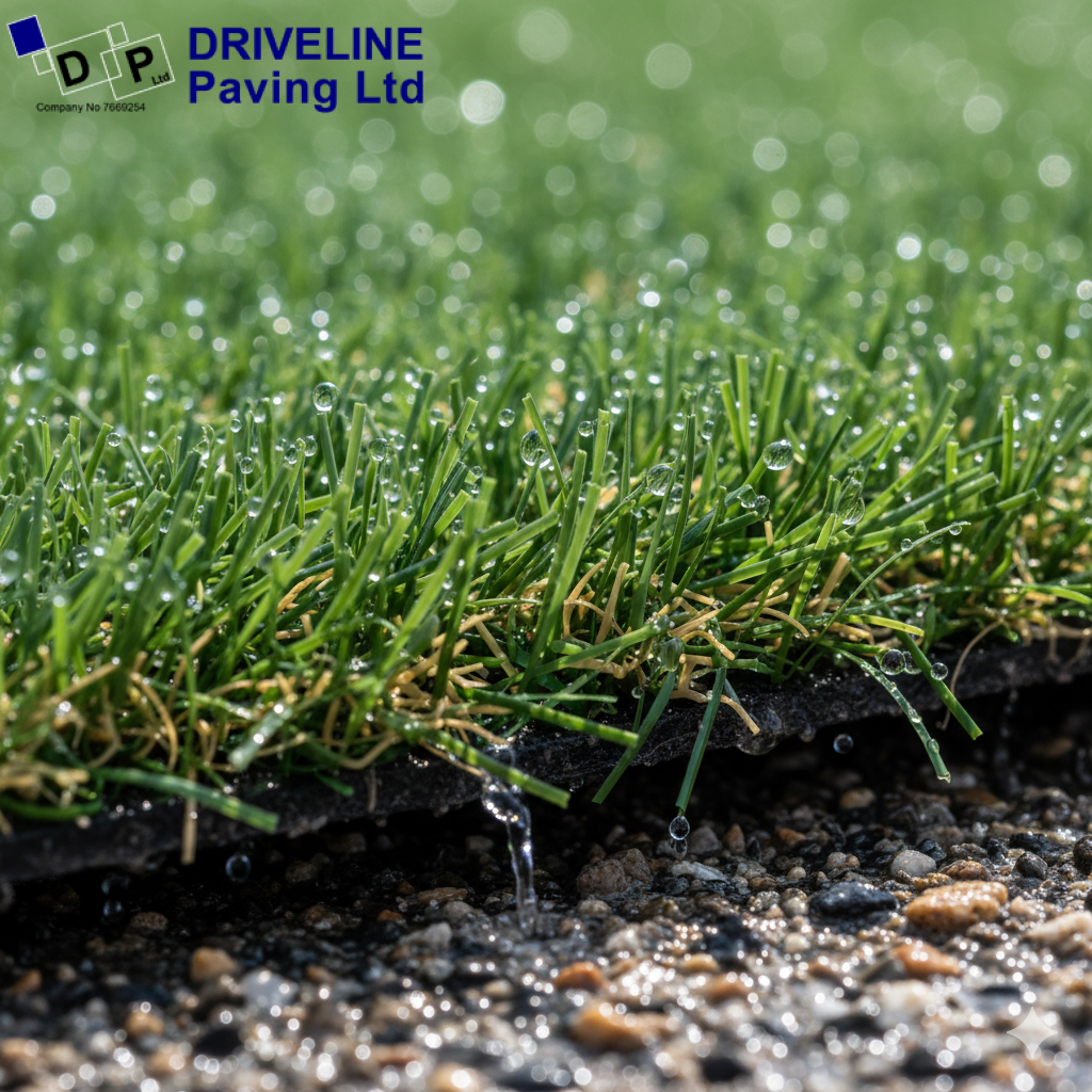 Artificial grass drains quickly through its permeable base—no puddles, mud, or waterlogging, even after autumn rain.