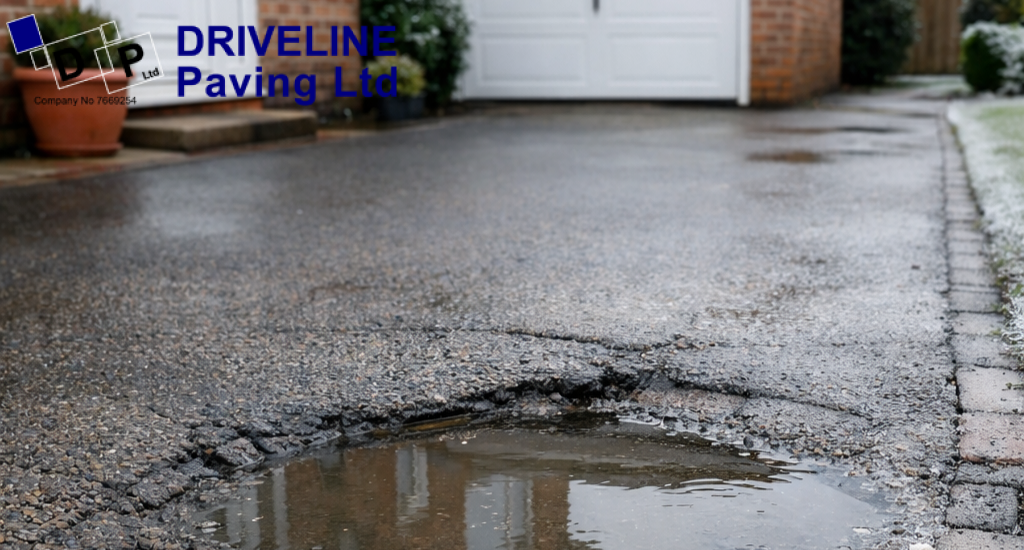 Uneven areas collect water and frost more easily, increasing safety risks and accelerating winter driveway damage.