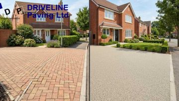 Split view Block vs Resin Paving