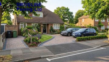 well maintained block paving driveway in woodford during busy july holiday traffic