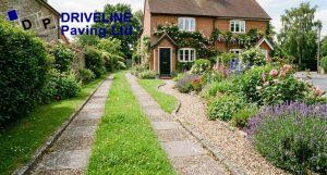 wheel strip driveway keeping a green front garden with off street parking