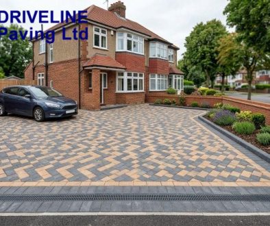 New block paving driveway outside a house in Loughton, Essex